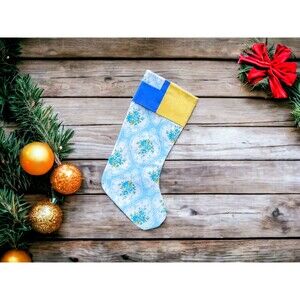 Upcycled Floral Christmas Stocking